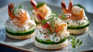 Recette Hors d’œuvres aux crevettes et lieu noir