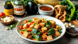 Recette Légumes sautés et tofu frit : recette chinoise essentielle