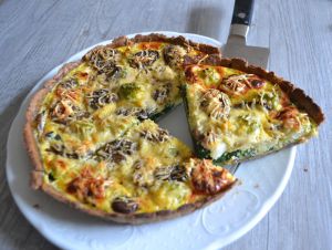 Recette Quiche aux épinards, romanesco et champignons