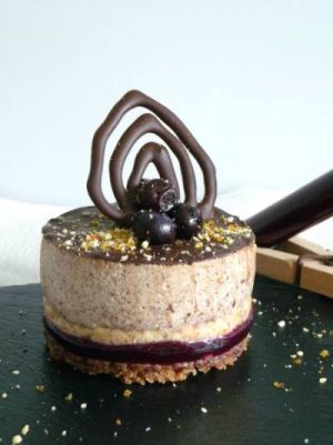 Recette Entremet chocolats & myrtilles - Qui Dort Dine