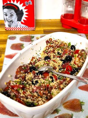 Recette Salade de boulgour au raisin et viande des grisons