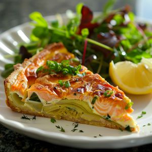 Recette Clafoutis au saumon et poireaux : Recette facile et savoureuse
