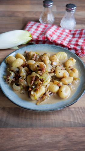 Recette Gnocchis chicons lardons