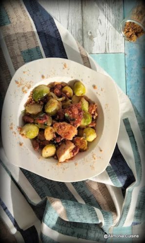 Recette Choux de Bruxelles croquants aux spéculos / Coles de Bruselas con spéculos