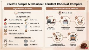 Recette Fondant chocolat sans beurre compote : la recette inratable