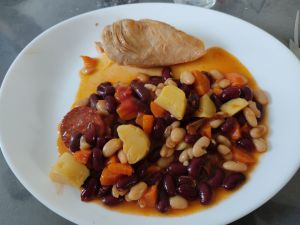 Recette Mijoté de poulet haricots et chorizo au cookéo