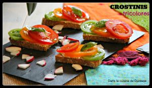 Recette Crostinis tricolores aux 3 tomates – Vegan