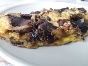 Recette Omelette oignons  shiitakés