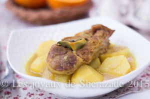 Recette Tajine d’agneau aux pommes de terre de Tlemcen – (Batata m’hammra / Batata sefra)