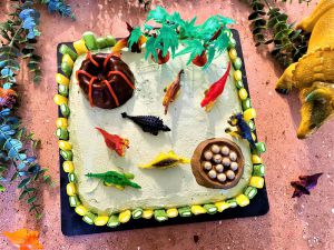 Recette Gâteau d'anniversaire des dinosaures