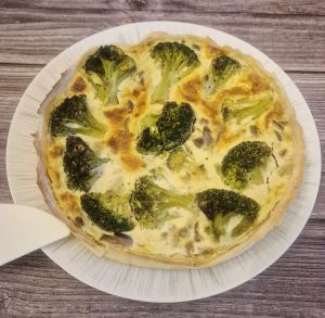 Recette Quiche au St Agur , brocolis et champignons