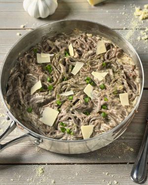 Recette Linguine de sarrasin sauce à l’ail ultra crémeuse