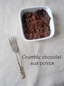 Recette Crumble chocolat aux poires