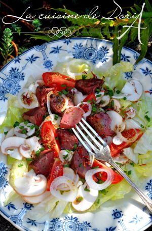 Recette Salade de foies de volaille confits