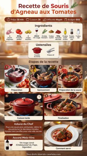 Recette Souris d’Agneau aux Tomates