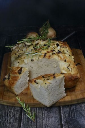 Recette Focaccia oignons romarin