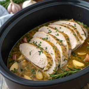 Recette Slow Cooker Turkey Breast Garlic Herb – Easy Thanksgiving Main