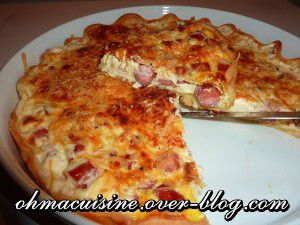 Recette Quiche aux knackis et kiri