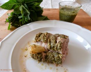 Recette Filet mignon de porc au pesto de menthe (Pork tenderloin with mint pesto)