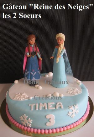Recette Gâteau Reine des Neiges, Elsa et Anna en Pâte à Sucre