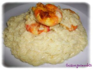 Recette Risotto aux crevettes, coco et curry