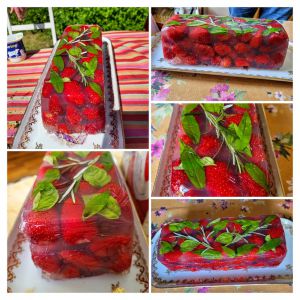 Recette Terrine (ou aspic) de fraises aux herbes