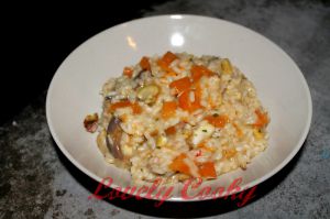 Recette Risotto au potiron, châtaignes et champignons