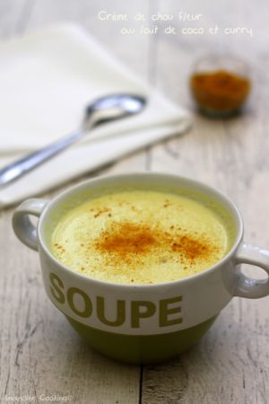 Recette Crème de chou fleur au lait de coco et curry {végan}