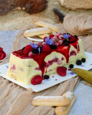 Recette Tiramisu glacé aux framboises