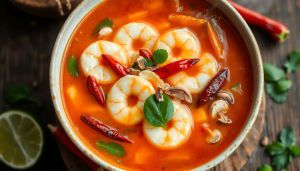 Recette Soupe Tom Yum Goong : recette de crevettes épicées thaïlandaises