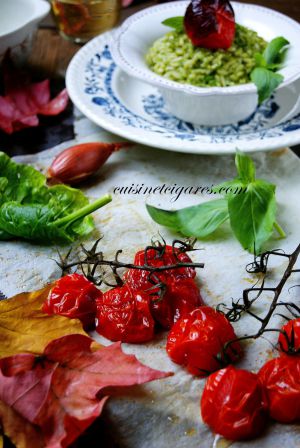 Recette Risotto au Pesto d'Epinards et Basilic