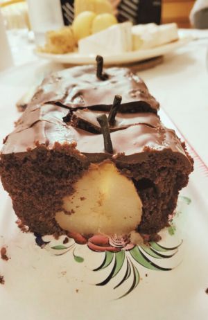 Recette Cake poires pochées entières et chocolat