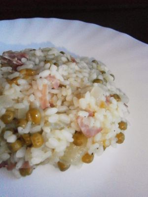 Recette Risotto jambon-petits pois