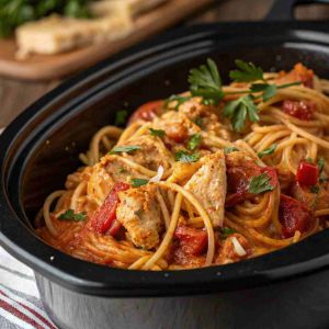 Recette Crockpot Chicken Spaghetti – Easy Slow Cooker Pasta
