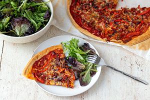 Recette Tarte fine au poivron et chorizo