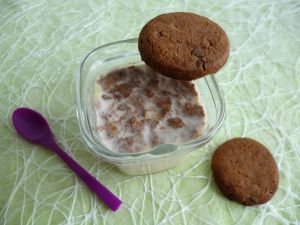 Recette Yaourts maison allégés aux cookies chocolatés à seulement 100 kcal (diététiques, riches en protéines et en fibres)