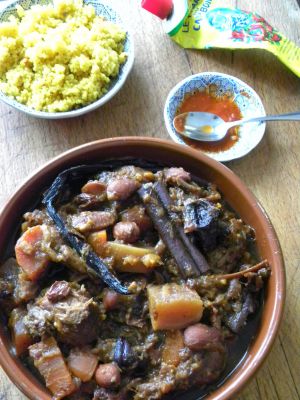 Recette Tajine d'agneau aux fruits secs et aux légumes