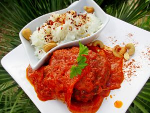 Recette Savoyard en sauce tomate épices thaï, accompagné d'un riz parfumé