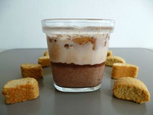 Recette Yaourts maison au cacao et aux biscuits hyperprotéinés coco (sans sucre)