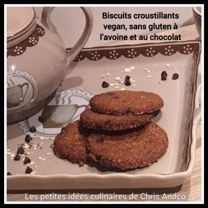 Recette Biscuits croustillants vegan et sans gluten avoine & chocolat