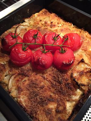 Recette Gratin façon crumble au fenouil et tomates cerises