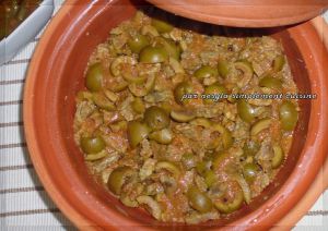 Recette Tajine d'olives aux dés de viande