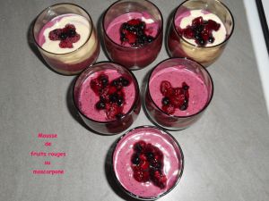 Recette Mousse de fruits rouges au mascarpone