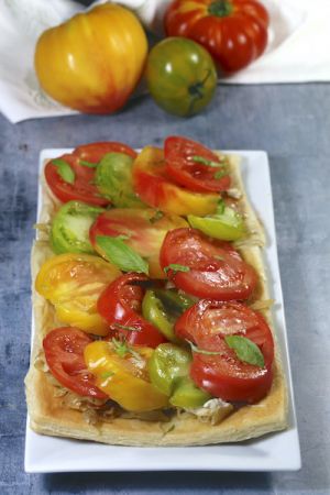 Recette Tarte aux oignons anchois et tomates