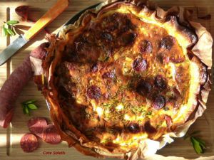 Recette Quiche aux courgettes & chorizo