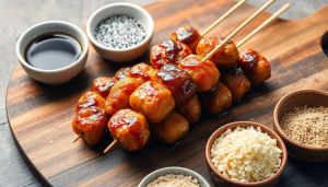 Recette Brochettes tsukune au poulet façon japonaise
