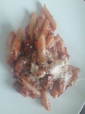 Recette Rigatonis sauce pimentée