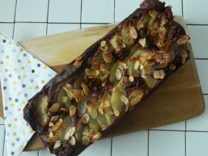 Recette {gâteau} Moelleux chocolat au lait, poire et amandes