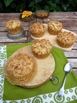 Recette Muffins maracuja, mangues et mûres blanches [topping muesli]