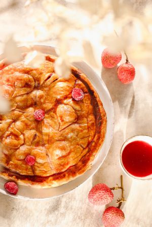 Recette Galette des rois framboises, litchis, façon Ispahan